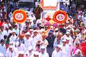 Shegaon Gajanan Maharaj Palkhi  : 'गण गण गणात बोते'च्या गजरात अकोला नगरी दुमदुमली; गजानन महाराजांच्या पालखीचं शहरात आगमन!