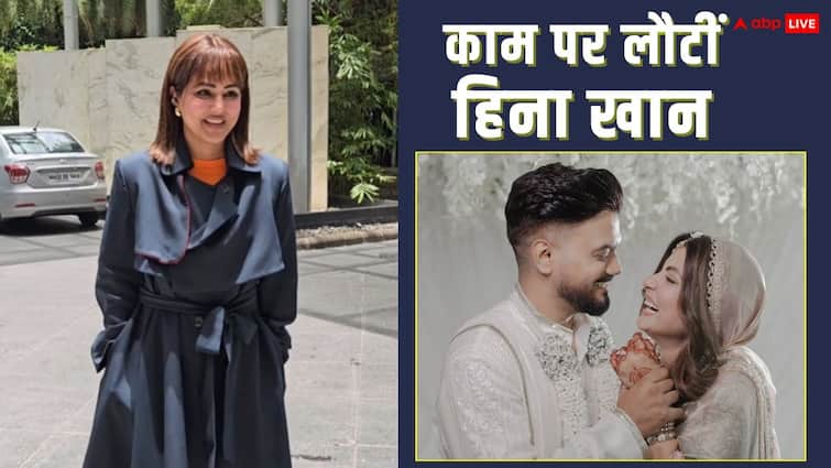  शादी के एक दिन बाद ही काम पर लौटीं हिना खान, ब्लैक ड्रेस में न्यूली ब्राइड का दिखा किलर लुक