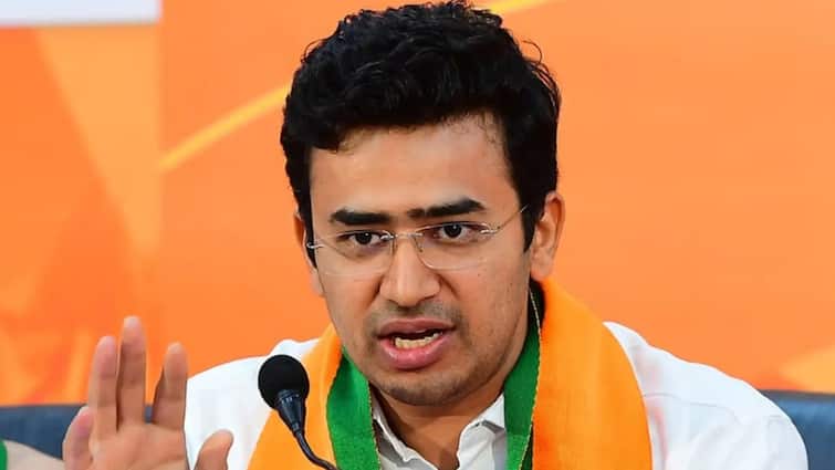 Congress family show became the cause of death  BJP MP tejaswi surya allegation on Bengaluru stampede 'कांग्रेस का फैमिली शो बना मौत का कारण'- बेंगलुरु भगदड़ पर बीजेपी सांसद तेजस्वी सूर्या का आरोप