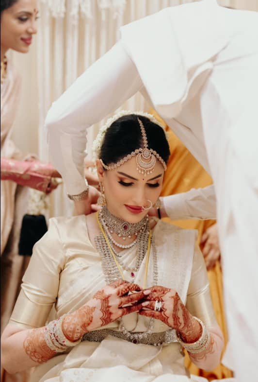 The couple, who had been in a relationship for three years, got engaged on November 26, 2024, and have now sealed their bond with a traditional Hindu wedding surrounded by close family and friends.