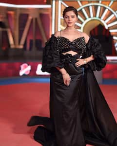 Rubina Dilaik Says No To Boring Fashion In Floor-Sweeping Black Gown, See Pics