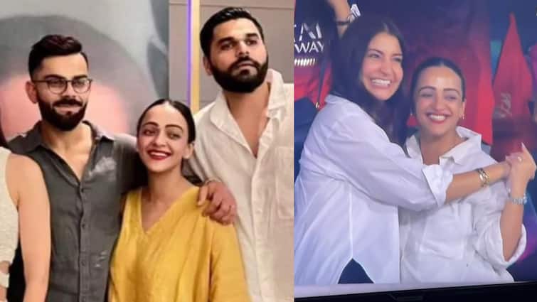 जो निखिल सोसेले की पत्नी है, प्रत्येक खेल में अनुष्का के साथ दिखाई दी, कोहली भी इस प्रकार है