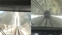 Check Out The Breathtaking Visuals From Kashmir's First Vande Bharat Express Passing Anji Khad Bridge