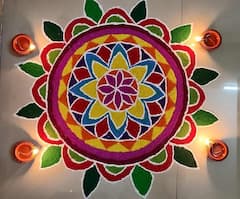 Perfect Karva Chauth Decor: Handmade Rangoli, Floral Arrangements & Candle Ideas