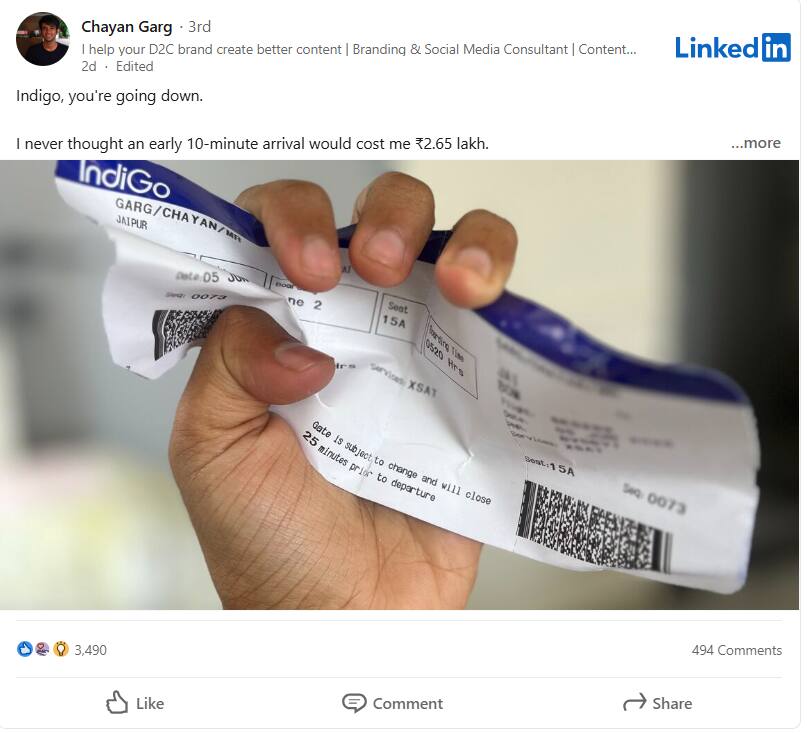 Indigo ਦੀ ਲਾਪਰਵਾਹੀ ਨਾਲ 2.65 ਲੱਖ ਦਾ ਨੁਕਸਾਨ, ਹਵਾਈ ਅੱਡੇ ‘ਤੇ ਟਾਇਲਟ ਜਾਣਾ ਇਦਾਂ ਬਣਿਆ ਮੁਸੀਬਤ