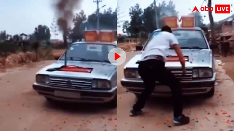 man fitted a local generator inside the car video goes viral on internet भाई को कंपनी वाले ढूंढ रहे हैं...कार में लगा दिया जनरेटर का इंजन, देसी जुगाड का वीडियो वायरल