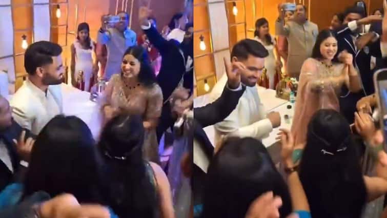 priya saroj dance video goes viral nagada nagada song during priya saroj rinku singh engagement नगाड़ा-नगाड़ा बजा..., खूब नाचीं प्रिया सरोज, खड़े-खड़े देखते रहे रिंकू सिंह; वीडियो वायरल