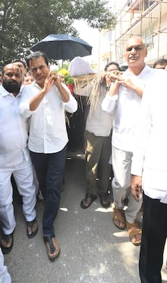 Maganti Gopinath Last Rites: ఎమ్మెల్యే మాగంటి గోపీనాథ్ పాడె మోసిన కేటీఆర్, హరీష్ రావు