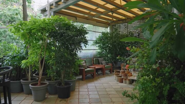 The most beautiful part of the actor's house is Terrace Garden, the actor likes to spend most of his time here