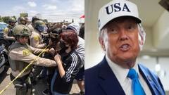 लॉस एंजेलिस में बवाल, पुलिस पर फेंके गए पटाखे और पत्थर, ट्रंप की प्रदर्शनकारियों को चेतावनी- 'पुलिस पर थूका तो...'