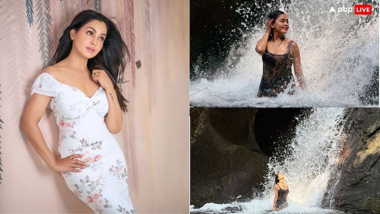 मोनोकिनी पहन 'अंगूरी भाभी' ने वॉटरफॉल में दिए जबरदस्त पोस्ट, फैंस बोले- '24 की लग रही हैं आप तो'