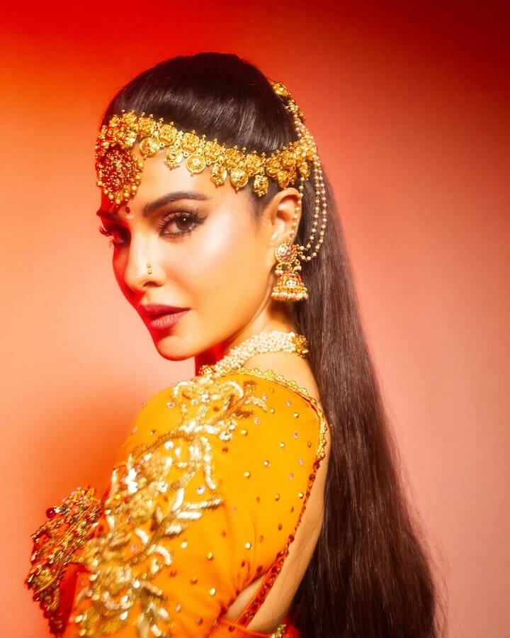 In these viral pictures, the actress's very royal look was seen. In this desi avatar, the actress looks very beautiful.