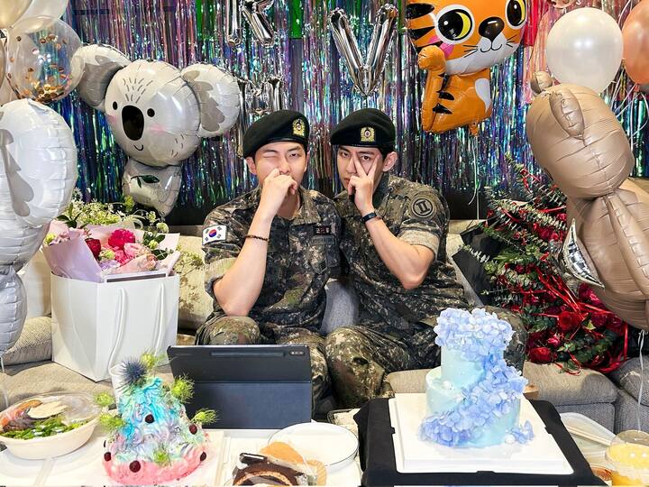 The two were welcomed with giant flower bouquets and endless love from fans. In a lighthearted moment, RM pulled out his beloved saxophone and played the Case Closed OST, recreating the iconic gesture he had earlier done for Jin's return.