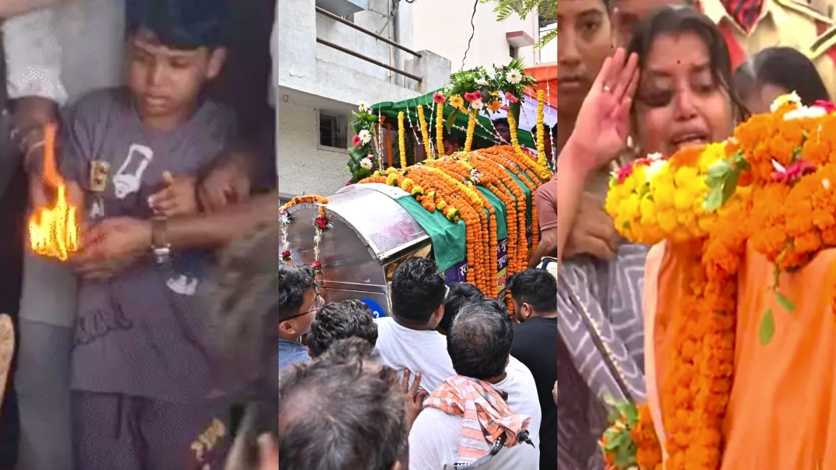 सुकमा में शहीद ASP आकाश राव को पत्नी ने किया आखिरी सलाम, बेटे ने दी मुखाग्नि