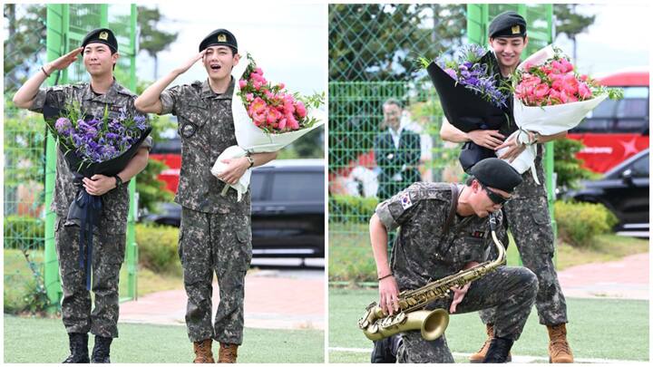 On Tuesday, RM (Kim Namjoon) and V (Kim Taehyung) officially completed their mandatory military service and made their first public appearance post-discharge, much to the joy of ARMY around the world.