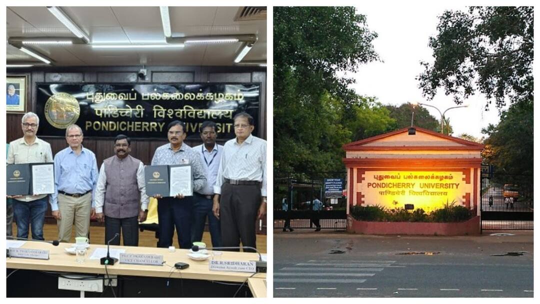 Pondicherry university signs MoU with directorate of Ayush Puducherry Know more details here ஆராய்ச்சி படிப்பில் புதிய உச்சம்.. ஆயுஷ் இயக்குநரகத்துடன் கைக்கோர்க்கும் புதுச்சேரி பல்கலைக்கழகம்