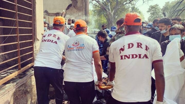 Fire and police teams reached the site quickly after the crash alert, and NDRF teams with 90 personnel were sent at the location. (Image Source: NDRF; x/ANI)