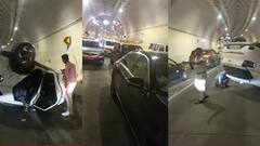 मुंबई कोस्टल रोड भुयारी मार्गात गाडी पलटली, पोलिसांकडून जखमींची सुटका, चालकाच्या एका गोष्टीमुळं प्रवासी बचावले