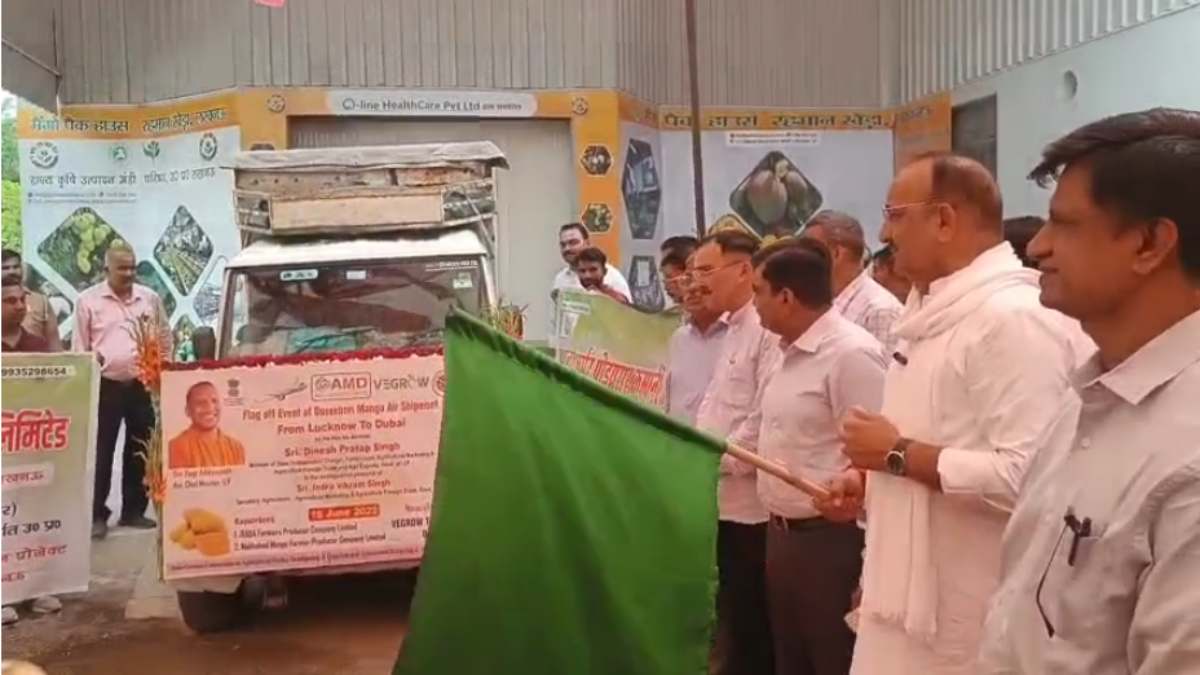 Lucknow News: योगी सरकार में मंत्री दिनेश प्रताप सिंह ने दशहरी आम का कन्साइनमेंट किया दुबई के लिए रवाना