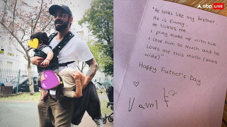 Father Day पर पापा विराट के लिए वामिका ने लिखा प्यार भरा नोट, मां अनुष्का शर्मा ने दिखाई झलक