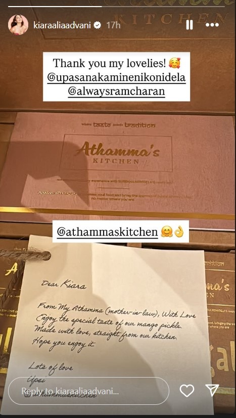 Kiara Advani got craving in pregnancy, then Ram Charan sent a special gift, actress showed glimpses