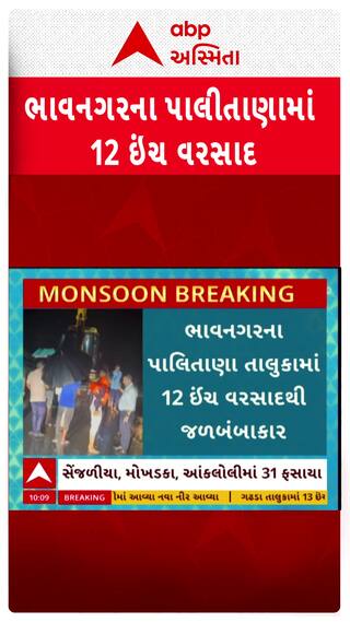 Bhavnagar Rain : ભાવનગરના પાલીતાણામાં ખાબક્યો 12 ઇંચ વરસાદ