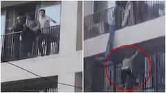 New Video Shows Students Jumping Off Balcony After Air India Plane Crashes Into Medical College: WATCH