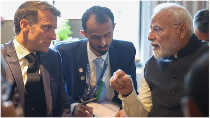 PM Modi met French President Emmanuel Macron at the G7 Summit in Canada for a friendly exchange on global challenges and joint efforts for a sustainable future. (Image: X)