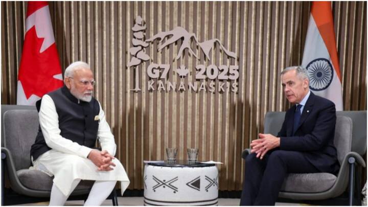 PM Modi held a bilateral talks on wide-ranging issues with Canadian PM Mark Carney at the G7 Summit, exploring new avenues in clean energy, critical minerals, and trade. (Image: X)
