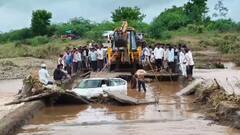 गुजरात में भारी बारिश से बुरा हाल, नदी में बह गई कार, 5 लापता, अलर्ट जारी