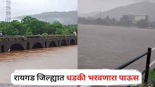 Raigad Rain Update : रायगड जिल्ह्यात धडकी भरवणारा पाऊस, दोन नद्यांनी ओलांडली इशारा पातळी; शाळांना सुट्टी जाहीर