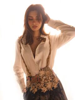 PICS: Diana Penty Makes A Statement In Embellished Trousers And Crisp White Shirt