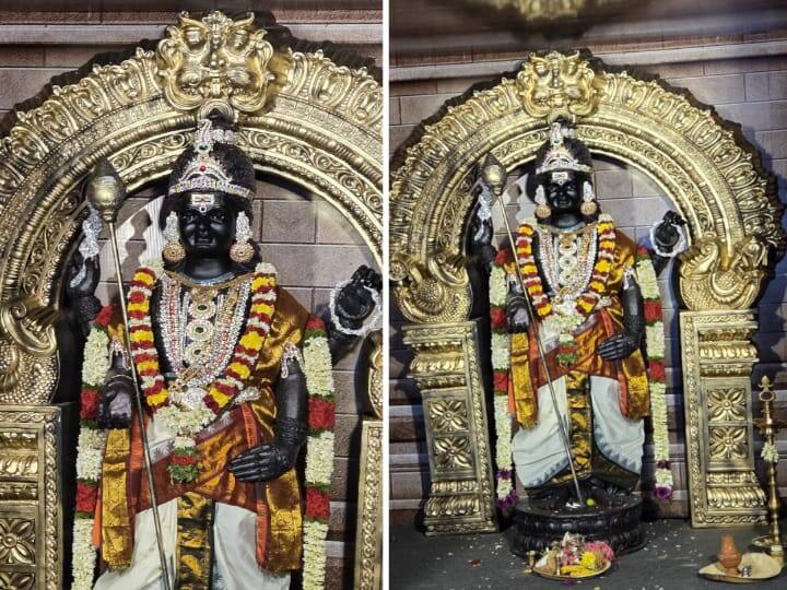 திருச்செந்தூர் கோயில் அமைப்புடன் இருக்கும் முருகன் கண்காட்சியில் அமைக்கப்பட்டுள்ளது.