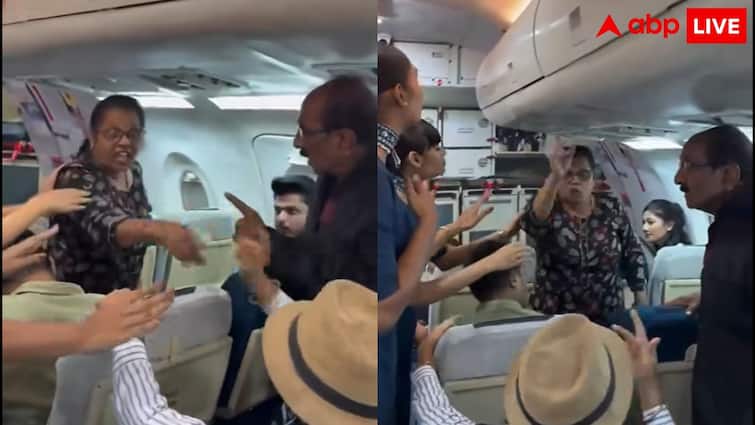 ये रियलिटी शो है क्या? फ्लाइट पर अधेड़ आंटी ने काटा हंगामा, मामल शांत कराने आया बेटा भी पिटा