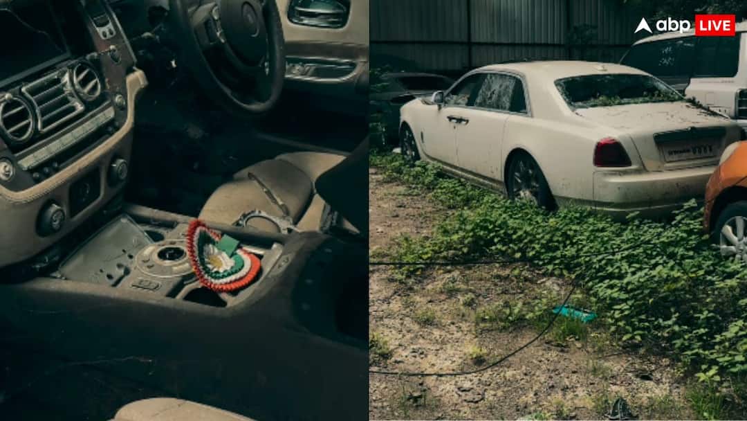 पुणे में लग्जरी कारों का मिला कब्रिस्तान, देखें Rolls-Royce से Mercedes तक की हालत abandoned rolls royce ghost worth 5 crore found rotting in pune open ground पुणे में लग्जरी कारों का मिला कब्रिस्तान, देखें Rolls-Royce से Mercedes तक की हालत