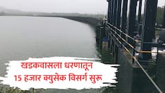 खडकवासला धरणातून पाण्याचा प्रवाह वाढला, 15 हजार क्युसेक विसर्ग सुरू, नदीकाठच्या गावांना सतर्कतेचा इशारा 