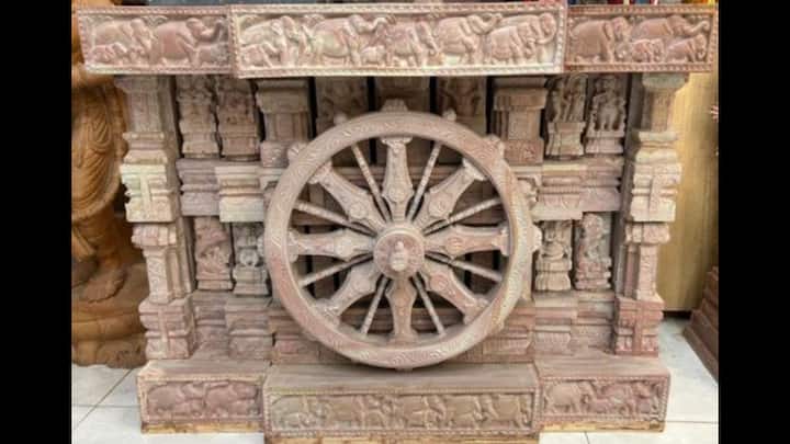 6. Sandstone Replica Of Konark Wheel: During his visit to Canada for the G7 Summit 2025, Prime Minister Narendra Modi presented German Chancellor Friedrich Merz with a handcrafted Sandstone Replica of the Konark Wheel. Inspired by the Sun Temple in Konark, this beautifully carved piece symbolises India's rich cultural heritage and reflects the artistry of Odisha’s skilled craftsmen. It has been made from natural sandstone and carefully copies the detailed design of the original 13th-century wheel. Known for its historical and spiritual significance, the Konark Wheel serves as a symbol of time, movement, and the universe. (Image Source: Twitter/@ANI)