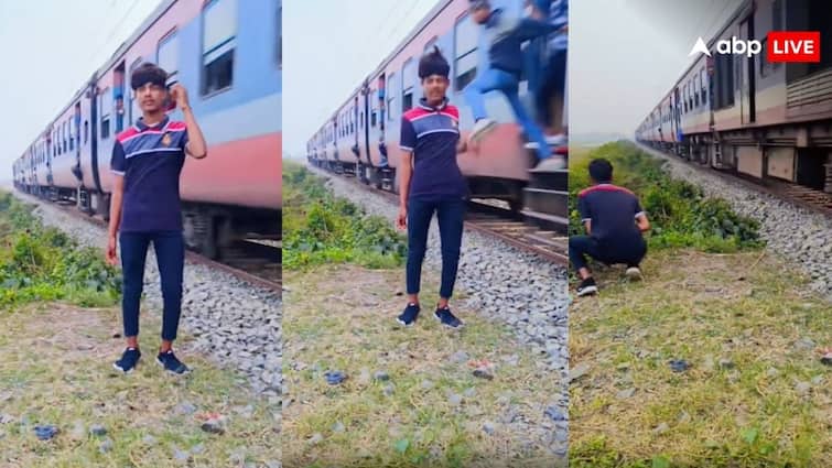 भाई अब ट्रेन के पास खड़ा नहीं होगा... चलती ट्रेन से पड़ी ऐसी लात कि पेट पकड़कर बैठ गया लड़का, वीडियो वायरल