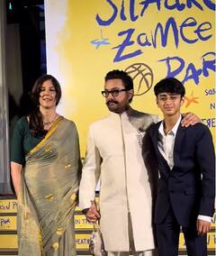 Sitaare Zameen Par की स्क्रीनिंग पर दिखा तीनों खान का स्वैग, सलमान-आमिर और शाहरुख खान ने दिए जमकर पोज