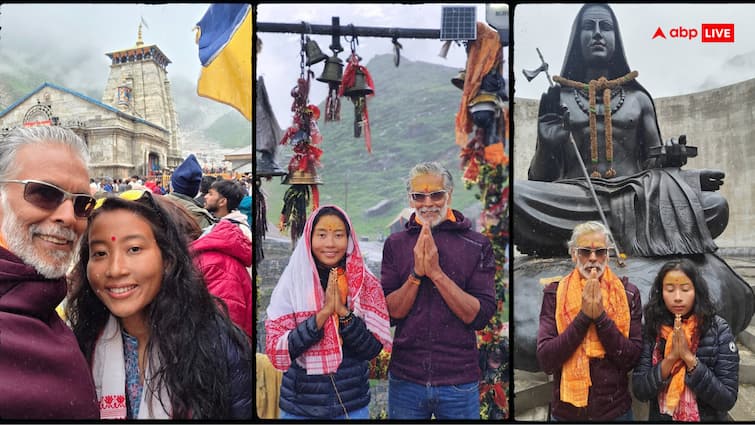 Milind Soman पत्नी अंकिता कोंवर संग पहुंचे केदारनाथ, बोले- 'जय भोलेनाथ, हर हर महादेव'