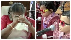 பாட்டு பாடு அசத்திய பார்வையற்ற குழந்தைகள்.. பிறந்தநாளன்று உருகிய ஜனாதிபதி முர்மு