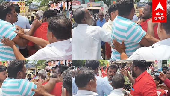 Hindu Munnani Vs CPIM : நடுரோட்டில் அடிதடி! இந்து முன்னணி vs மார்க்சிஸ்ட்‘’நீயெல்லாம் பேசலாமா?’