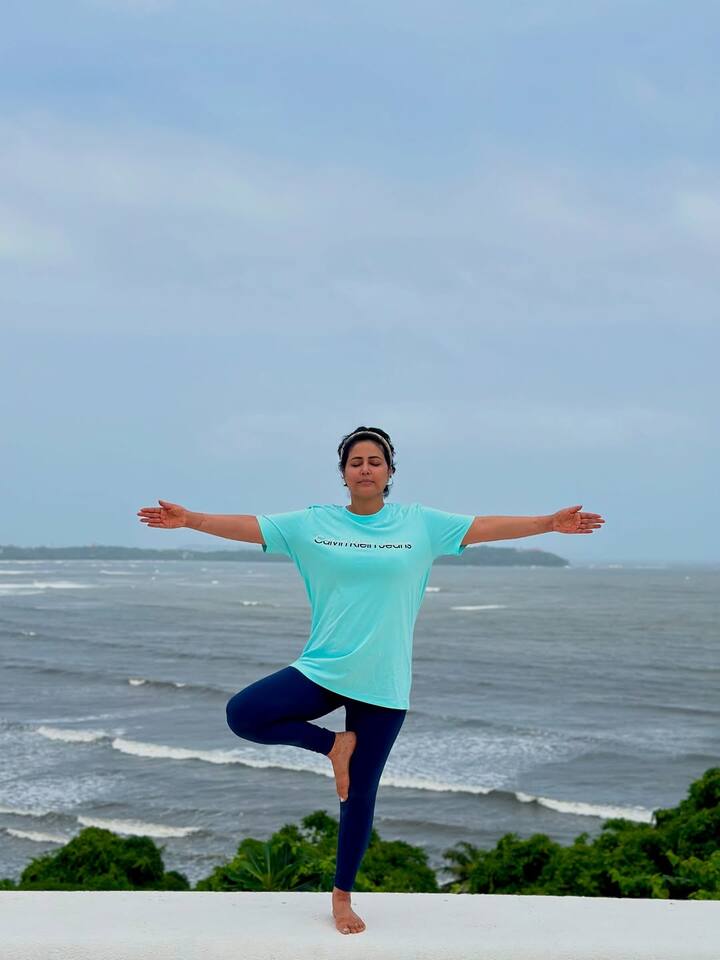 ଯୋଗ ଦିବସର ସ୍ୱତନ୍ତ୍ର ଦିନରେ, ଟିଭି ଅଭିନେତ୍ରୀ ହିନା ଖାନ ଯୋଗ କରୁଥିବାର ତାଙ୍କର ଫଟୋ ସେୟାର କରିଛନ୍ତି। ଏହି ଫଟୋଗୁଡ଼ିକରେ ସେ ବିଭିନ୍ନ ଯୋଗ ଆସନ କରୁଥିବାର ନଜର ଆସୁଛନ୍ତି।