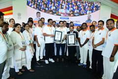 Nara Lokesh:  ఒకేసారి 22,122 మంది గిరిజన విద్యార్థుల సూర్యనమస్కారాలు -  లోకేశ్, సత్యకుమార్‌కు గిన్నిస్‌ రికార్డు ధ్రువపత్రాలు!