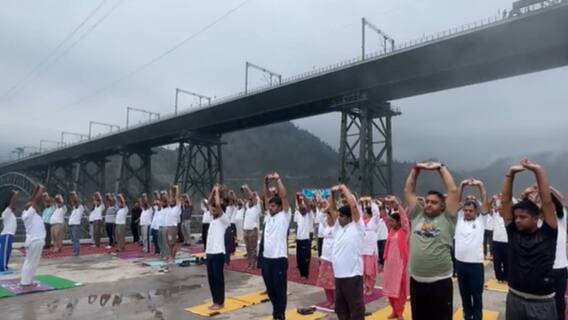 Reasi Administration Organises Special Yoga Event At Chenab Rail Bridge: Watch
