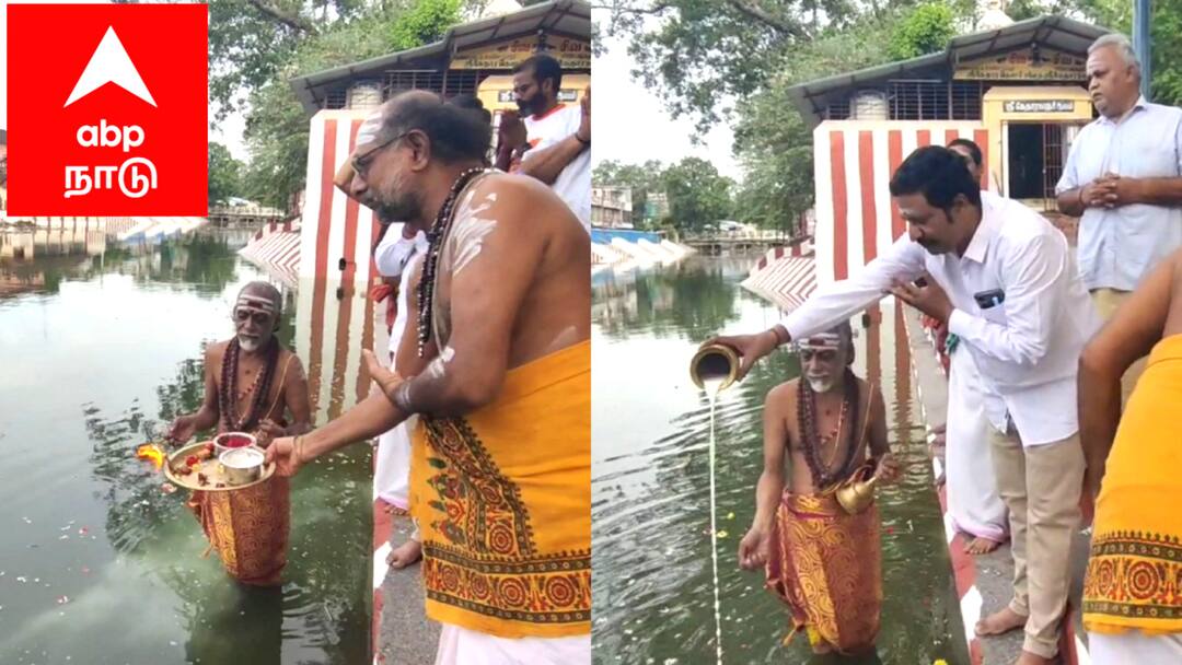 மயிலாடுதுறை துலாக்கட்டத்தை வந்தடைந்த காவிரி நீர் - பூஜைகள் செய்து வரவேற்ற மக்கள்