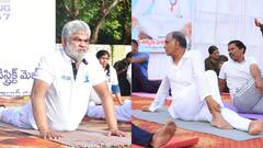 Yoga Day Photos: హైదరాబాద్‌లో ఘనంగా యోగా వేడుకలు, యోగాసనాలు వేసిన ప్రముఖులు