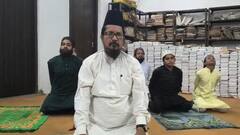 योग दिवस पर मौलाना शहाबुद्दीन रजवी ने बहाया पसीना, सूर्य नमस्कार से बनाई दूरी, बताई वजह