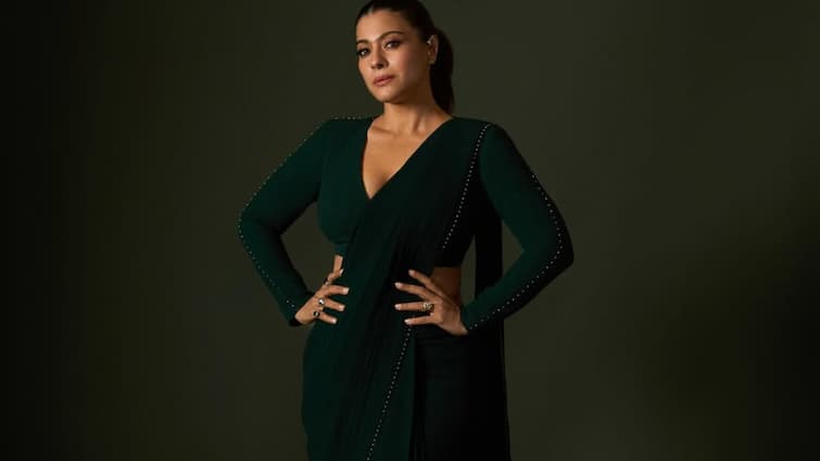 Kajol Serves Glamour Goals In Risqué Green Saree-Gown Fusion, Pics