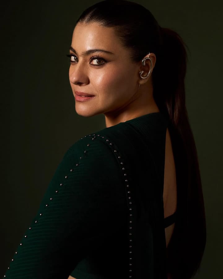 Kajol skipped the necklace and let her bold C-shaped earcuffs and chunky statement rings do the talking.